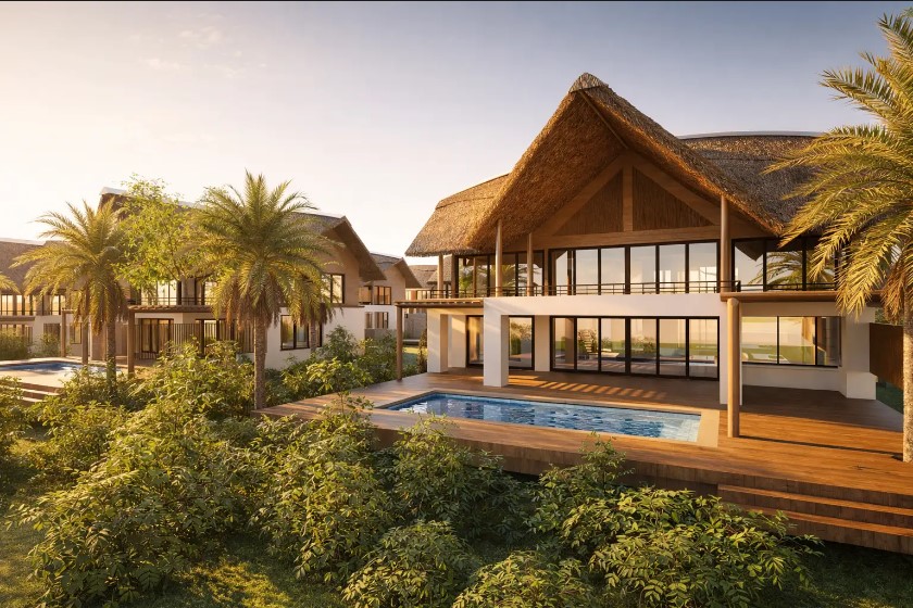 Beachfront villa overview
